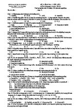 Đề kiểm tra 1 tiết sô 3 môn Hóa học Lớp 12 - Năm học 2016-2017 - Trường THPT Võ Văn Kiệt